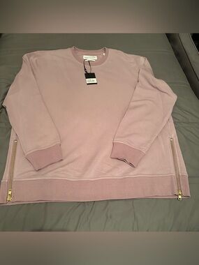 Men's Crewneck Side-Zip Sweatshirt - Dusty Pink 2XL NWT